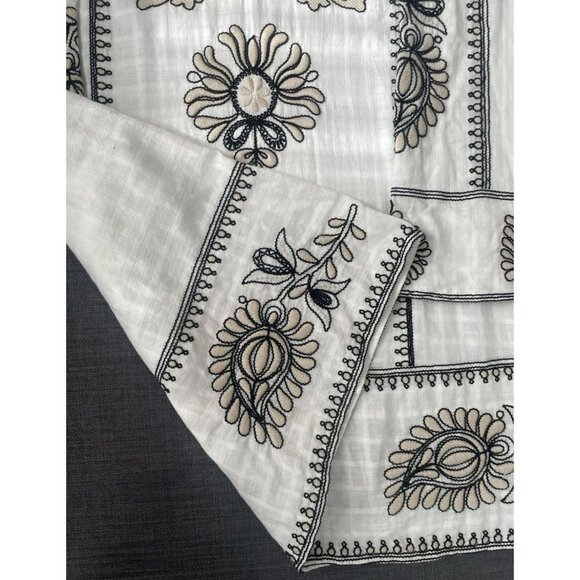 ZARA COTTON SHORT EMBROIDERED TUNIC KAFTAN DRESS Sizes Medium - Picture 8 of 16